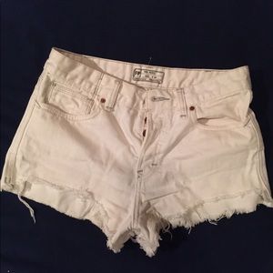 Free People White Jean Shorts